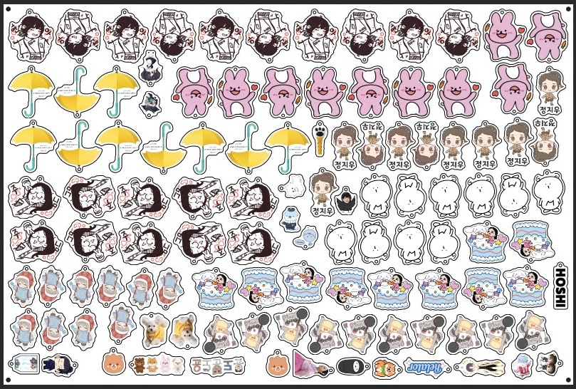 Pressria Bridge nesting result — 113 keychain parts on a 600×400mm sheet, with parts from the same order grouped into coherent regions and gap-fill packing the boundary space
