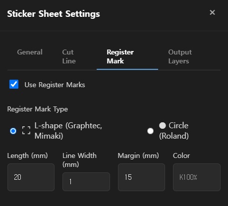 Sticker Sheet — Registration Marks